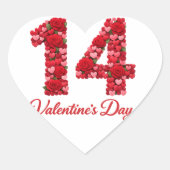 14 Valentine’s Day Heart Number Sticker | Romantic ハートシール (正面)