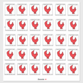 14"X14"シート上の30 CRAYFISHクローのシール シール