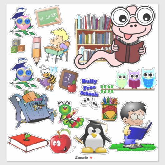 14 x 14学校 シール (シート)