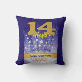 14 Year CUSTOM NAME 12 Step Anniversary Big Number クッション
