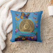 14 Year CUSTOM NAME Sober Anniversary Butterflies クッション (ブランケット)