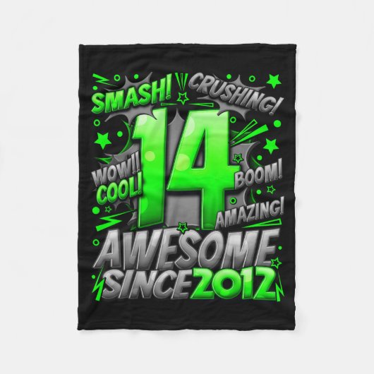 14 Year Old For Boys 14th Birthday Boy 14 Year Old フリースブランケット (正面)