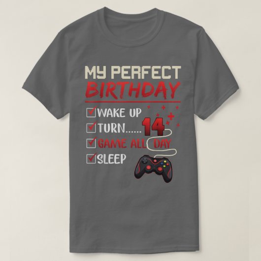 14 Year Old Gamer Gift Boy Teen 14th Perfect Birth Tシャツ (デザイン正面)