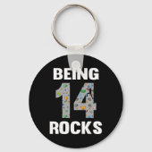 14 Year Old Rock Climber Birthday 14th Climber Bei キーホルダー (正面)