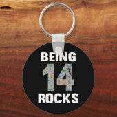 14 Year Old Rock Climber Birthday 14th Climber Bei キーホルダー (正面)