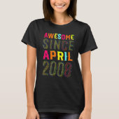 14 Years Old Awesome Since April 2008 14th Birthda Tシャツ (正面)