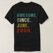 14 Years Old Awesome Since June 2008 14th Birthday Tシャツ (デザイン正面)