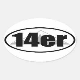 14erステッカー 楕円形シール