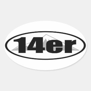 14erステッカー 楕円形シール