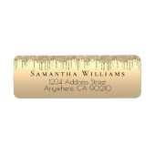 14K ゴールドのきらきら輝くリターンアドレスラベル ラベル (正面)