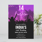 14thバースデーパーティーピンクネオン招待状 招待状 (スタンド正面)