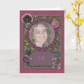 14th誕生日のフォトカード カード (黄色い花)