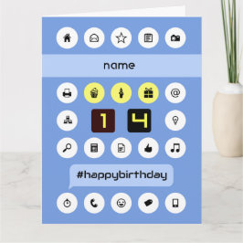 14th誕生日add name computing パーソナライズされた カード