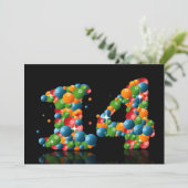 14th Birthdayパーティー、泡とボール 招待状 (スタンド正面)