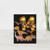 14th Birthday Dinosaur T-rex 14 Years Old Birthday カード (正面)
