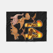 14th Birthday Dinosaur T-rex 14 Years Old Birthday フリースブランケット (正面(横))