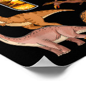 14th Birthday Dinosaur T-rex 14 Years Old Birthday ポスター (角)