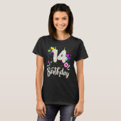 14th Birthday Girl Tee 14 Years Old Bday Doughnut  Tシャツ (正面フル)