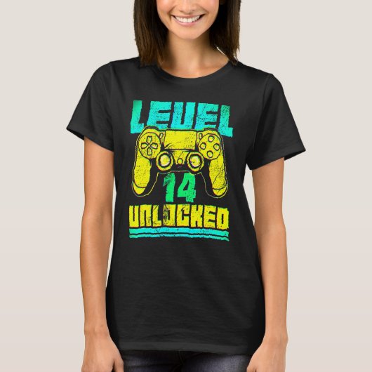 14th Birthday  I Level 14 Unlocked I Funny Video G Tシャツ (正面)