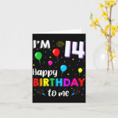 14th Birthday I'm 14 Happy Birthday To Me 14 Years カード (黄色い花)
