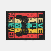 14th Birthday Level 14 Achieved Gamer Funny Birthd フリースブランケット (正面(横))