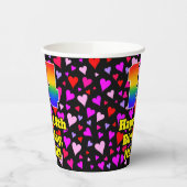 14th Birthday: Loving Hearts Pattern, Rainbow 14 紙コップ (左)