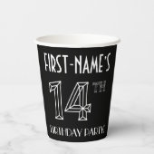 14th Birthday Party:アールデコスタイル+名前をカスタムする 紙コップ (裏面)