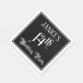 14th Birthday Party – スクリプファンシート+名前をカスタムする スタンダードランチョンナプキン (角)