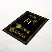 14th Birthday Party – スクリプファンシート&名前をカスタムする 箔招待状 (回転した状態)