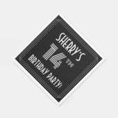 14th Birthday Party: Art Deco Style + Custom Name スタンダードランチョンナプキン (角)