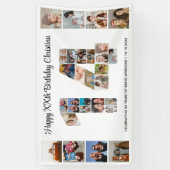 14th Birthday Party Number 14 Photo Collage 横断幕 (縦)