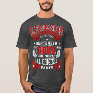 14th Birthday Tee Legends Born In September 2008 1 Tシャツ
