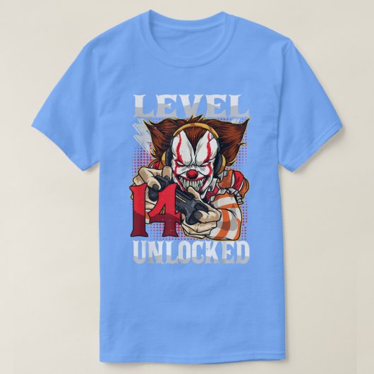 14th Birthday Video Gamer Scary Clown Turning 14 G Tシャツ (デザイン正面)
