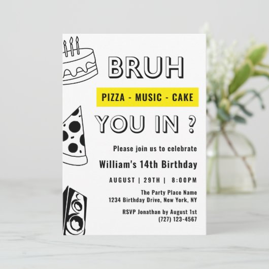 14th Bruh,あなたには誕生日10代のボーイおもしろい 招待状 (スタンド正面)