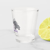 14th ivory wedding anniversary cute elephant ショットグラス (右)