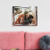 14x11シルバー・フレーム付きラブタイポグラフィ キャンバスプリント (インサイチュ (リビング))