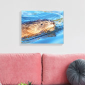 14x11マスクラットバッサーファームエコロジカル保存 キャンバスプリント (インサイチュ (リビング))