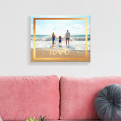 14x11ラブタイポグラフィと金ゴールドフレーム キャンバスプリント (インサイチュ (リビング))