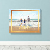 14x11ラブタイポグラフィと金ゴールドフレーム キャンバスプリント (インサイチュ (ウッドフロア))