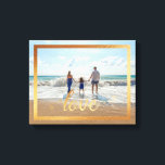 14x11ラブタイポグラフィと金ゴールドフレーム キャンバスプリント<br><div class="desc">金フェイク箔フレームのまわりに美しい書カスタム道で愛の単語と一緒に写真のキャンバス印刷。</div>