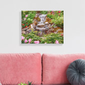 14x11流れる滝(春の花) キャンバスプリント (インサイチュ (リビング))