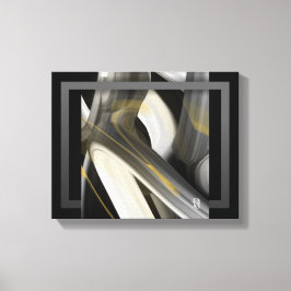 14x11" Trend Abstract Art Canvas Black White Gold キャンバスプリント