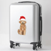 14x14ゴールデンドードルのクリスマスカットシール シール (スーツケース)