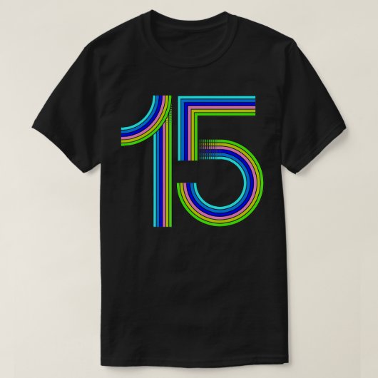 15おもしろい位誕生日ギフト可愛い歳レインボーB Tシャツ (デザイン正面)