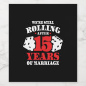 15おもしろい周年記念結婚したカップル15年 ワインラベル (シングルラベル)