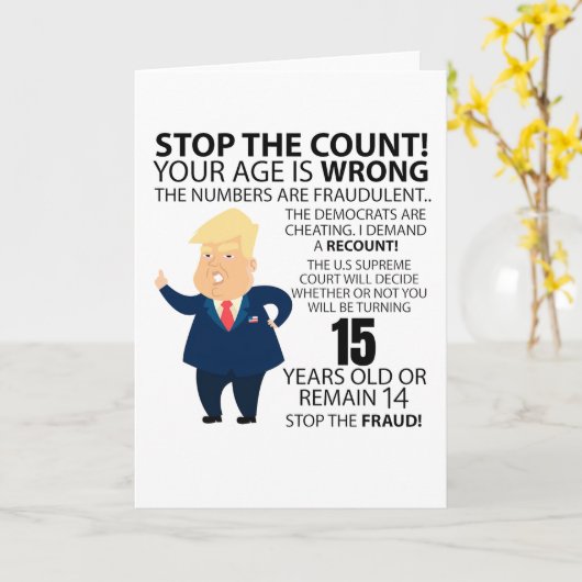 15おもしろい年誕生日現幸誕生年 カード (黄色い花)