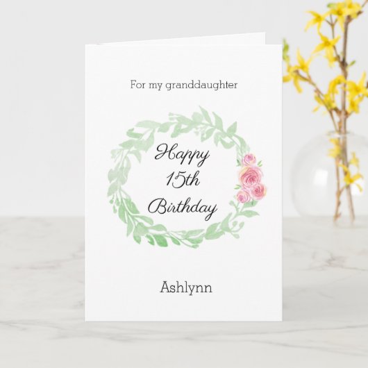 15かわいらし誕生日孫娘 カード (黄色い花)