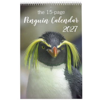 15か月ペンギンカレンダー(説明付き) 2027-28年 カレンダー