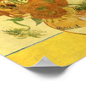 15つのひまわり花瓶、ファンゴッホファインアート ポスター (角)