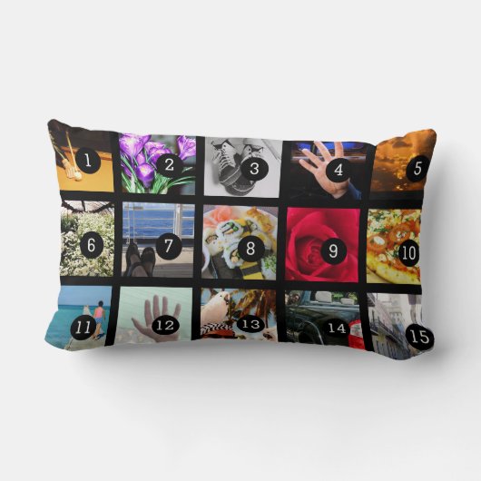 15のイメージとあなた自身の写真アルバムを作成して下さい ランバークッション (裏面)